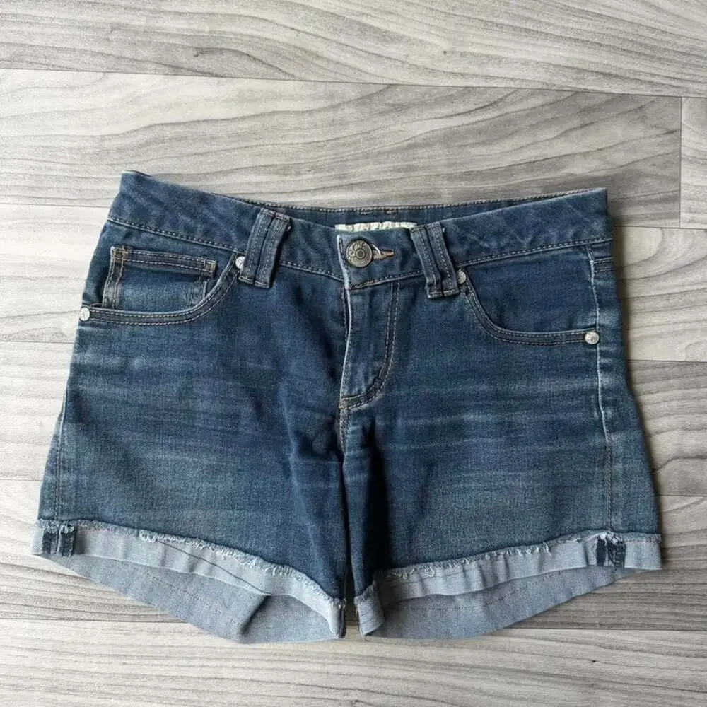 Paris Blues Vintage Y2K Low Rise Denim Cuffed Denim Shorts
